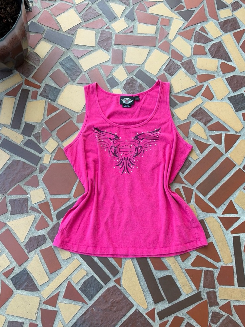 Y2K Rhinestone Harley Davidson Tank Top